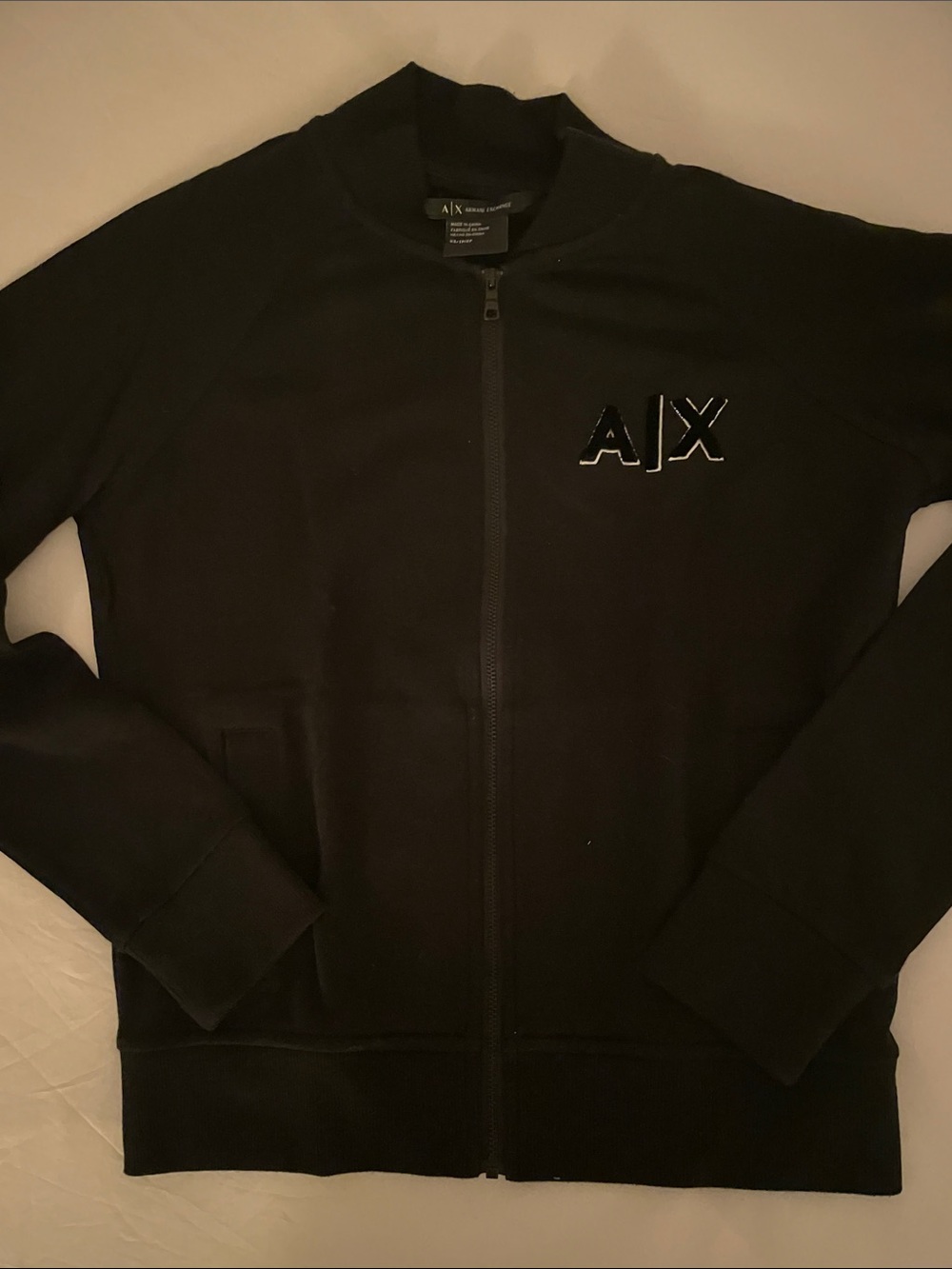 A/X Armani Exchange Womens Black Zip-Front Sweater with A|X Logo Women’s Size XS